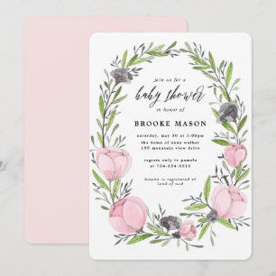 Invitation au Baby shower de printemps de couronne