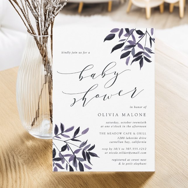 Invitation au Baby shower de prune de récolte (Créateur téléchargé)