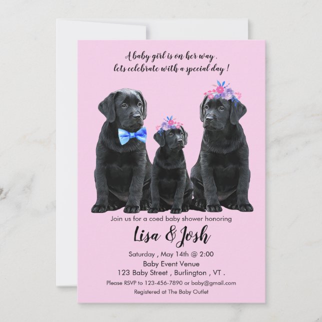Invitation au Baby shower de recherche de Black La (Devant)