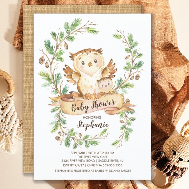 Invitation au Baby shower de renard de bois doux (Créateur téléchargé)