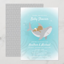 Invitation au Baby shower de requin doux