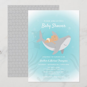 Invitation au Baby shower de requin doux