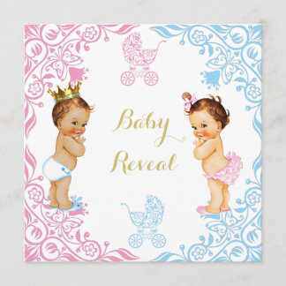 Invitation au Baby shower de révélation de bébé