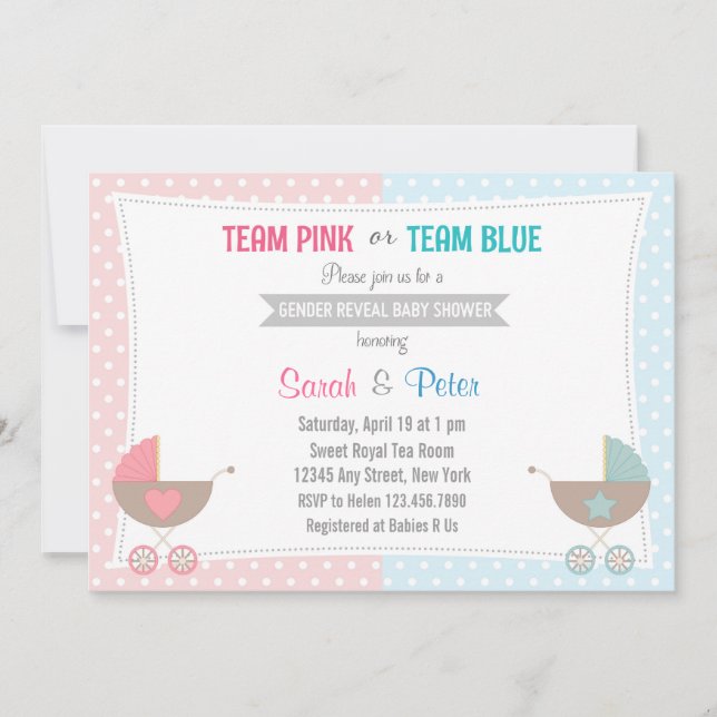 Invitation au Baby shower de révélation de genre (Devant)