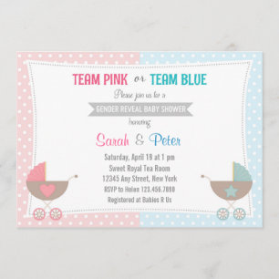 Invitation au Baby shower de révélation de genre