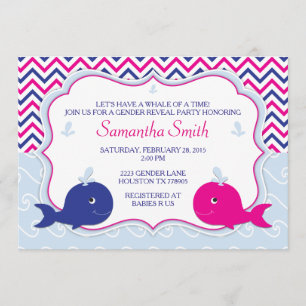Invitation au Baby shower de révélation du sexe de