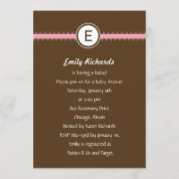 Invitation au Baby shower de ruban satiné - en ros