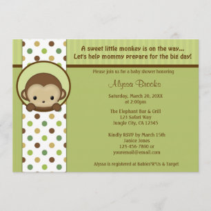 Invitation au Baby shower de singe Peek-a-Boo Mod 