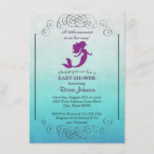 Invitation au Baby shower de sirènes