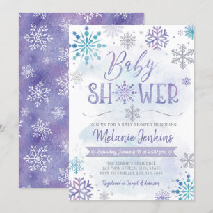 Invitation au Baby shower de Snowflake de Winter W