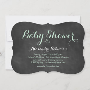 Invitation au Baby shower de tableau de bord vert 