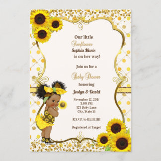Invitation au baby shower de tournesol