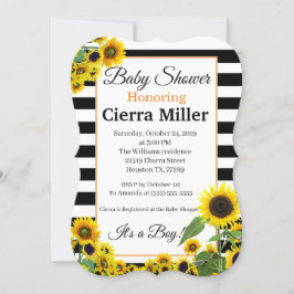 Invitation au Baby shower de tournesol