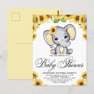 Invitation au Baby shower de tournesol de Girl Ele
