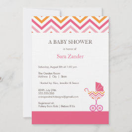 Invitation au Baby shower de transport Chevron| Fi