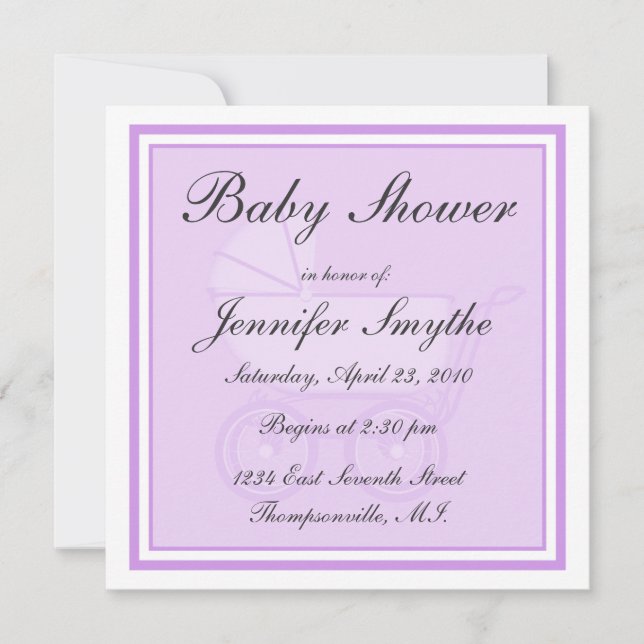 Invitation au Baby shower de transport de bébés po (Devant)