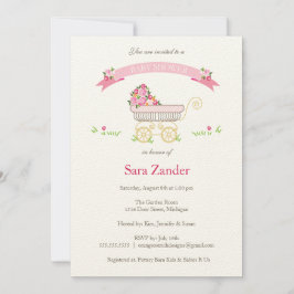 Invitation au Baby shower de transport de bébés ro