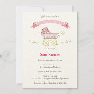 Invitation au Baby shower de transport de bébés ro