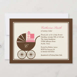 Invitation au Baby shower de transport de bébés su