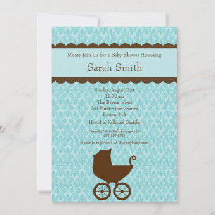 Invitation au Baby shower de transport élégant