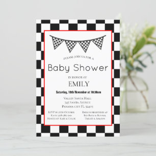 Invitation au Baby shower de voiture de course, Bi