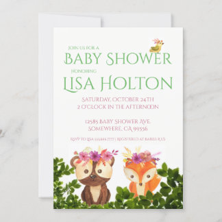 Invitation au Baby shower de Woodland