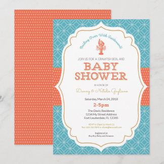 Invitation au Baby shower d'ébullition de l'écrevi