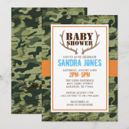 Invitation au Baby shower Deer Antlers