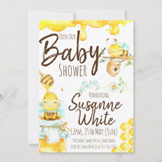 Invitation au Baby shower des abeilles (Faire-part