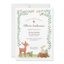 Invitation au Baby shower des bois de Whimsical