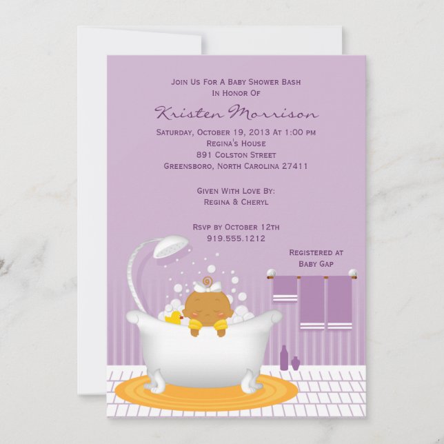Invitation au Baby shower des bulles de savon (Devant)