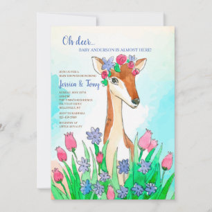 Invitation au Baby shower des cerfs de printemps