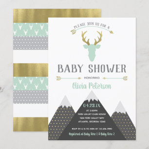 Invitation au Baby shower des cerfs de Woodland, F