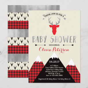 Invitation au Baby shower des cerfs de Woodland, F