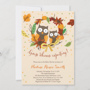 Invitation au baby shower des chouettes, baby show