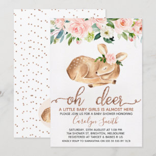 Invitation au Baby shower des filles Blush Floral 