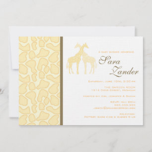 Invitation au Baby shower des Giraffes jumelles