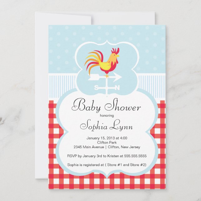 Invitation au Baby shower des grillades de la ferm (Devant)