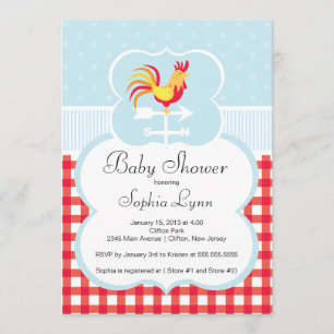 Invitation au Baby shower des grillades de la ferm