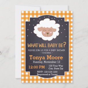 Invitation au Baby shower des moutons de la Révéla