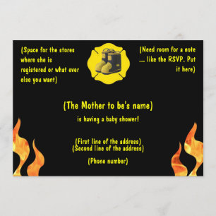 Invitation au Baby shower des pompiers