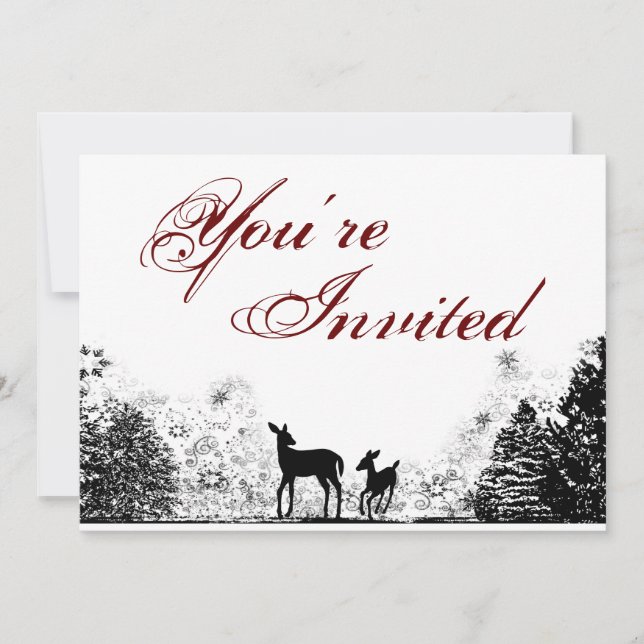 Invitation au Baby shower d'hiver des cerfs de boi (Devant)