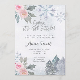 Invitation au Baby shower d'hiver des Snowflakes f