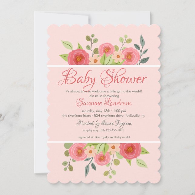 Invitation au Baby shower d'Imaginaires floraux (Devant)