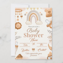 Invitation au Baby shower doux