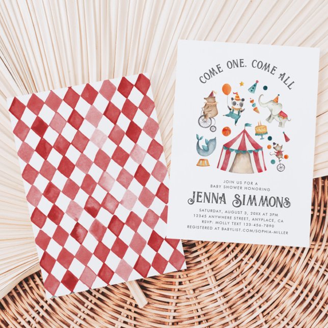 Invitation au Baby shower du Carnaval | Douche cir (Créateur téléchargé)