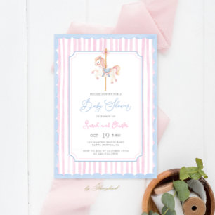 Invitation au Baby shower du carrousel