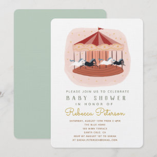 Invitation au Baby shower du carrousel