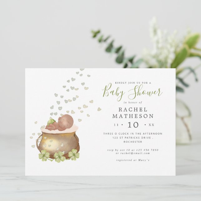 invitation au baby shower du Jour de la Saint Patr (Debout devant)