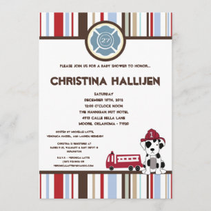 Invitation au Baby shower du moteur d'incendie Noj